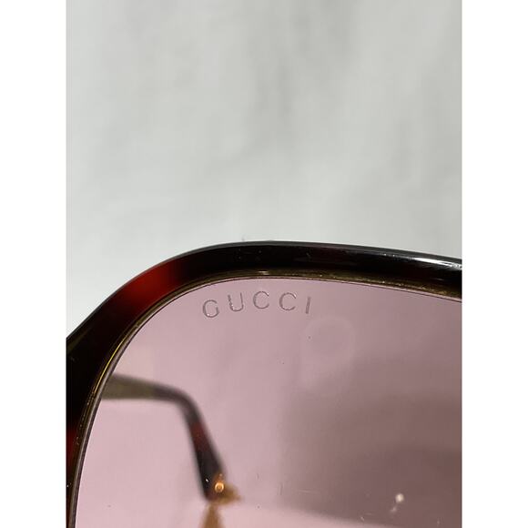 Gucci 'Aviator' Brown Gold Chain Sunglasses Size OS - Picture 5 of 5